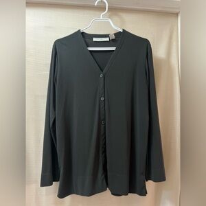 ⚫️ BOGO Dark green Button-Up Josephine Chaus Blouse size small